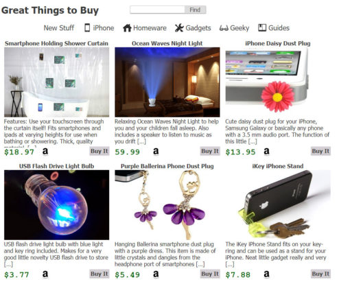 Great Things to Buy Screen Capture